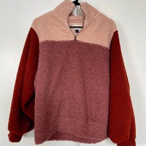 Tri color teddy jacket